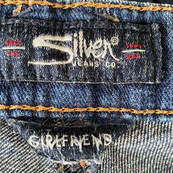 Silver Girlfriend Classic Stretch Straight Raw Edge Womens Size 30-27 - Picture 11 of 14